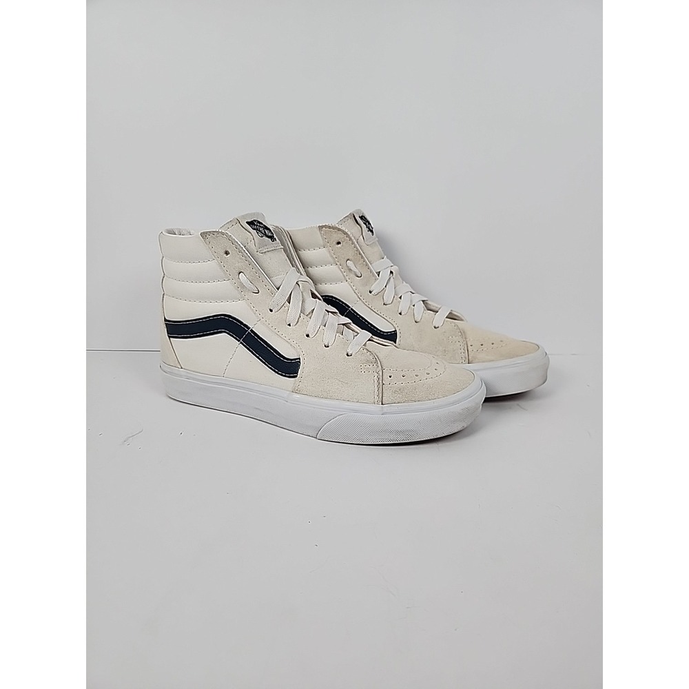 Vans Sk8-Hi Classic Sport Dress Blues White Cream Men 6 Women 7.5 Shoes VN0A32QG